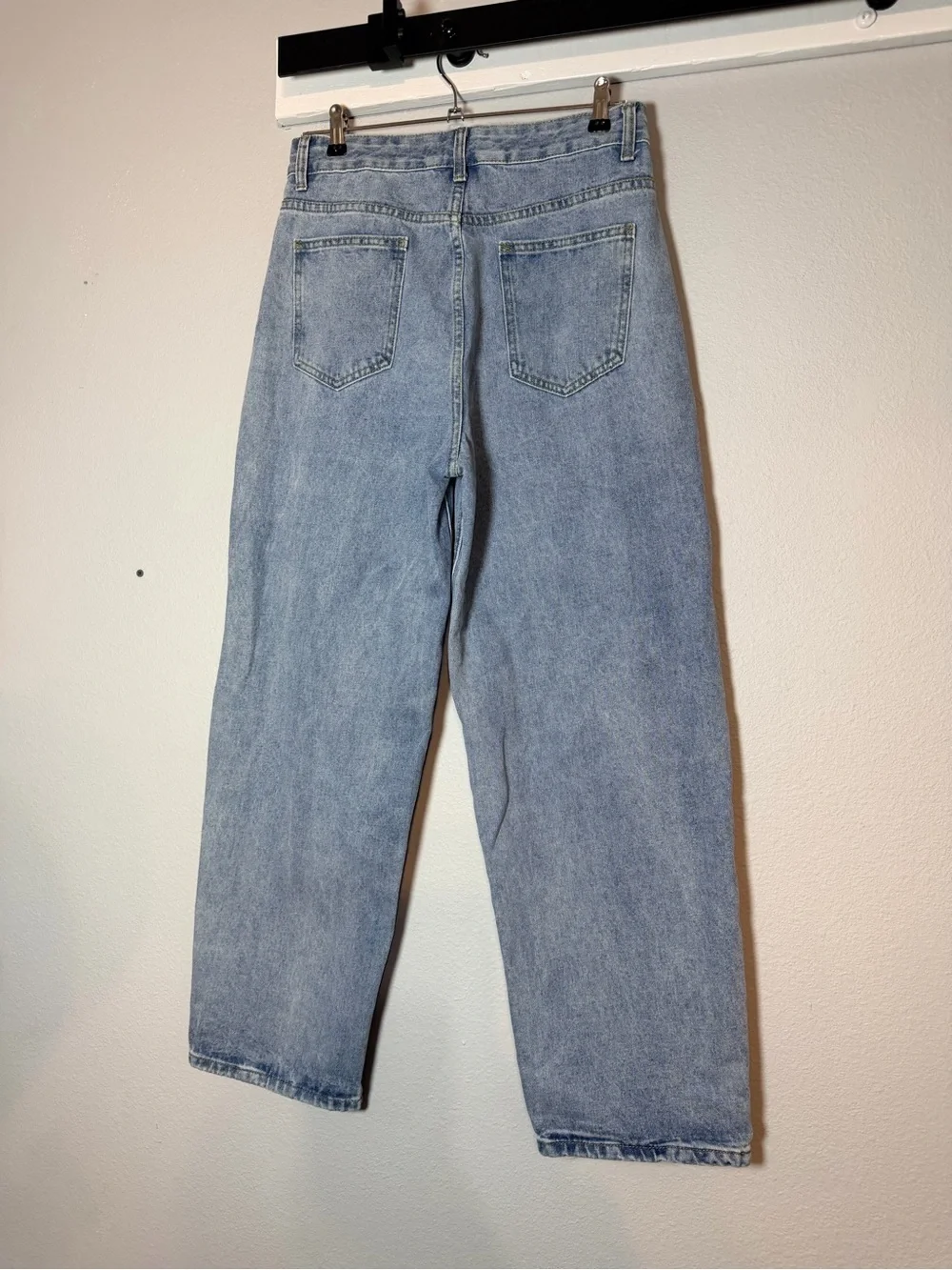 Lioness High Rise Straight Leg Jeans Size 4 Light Wash Cropped 90s Vintage Style